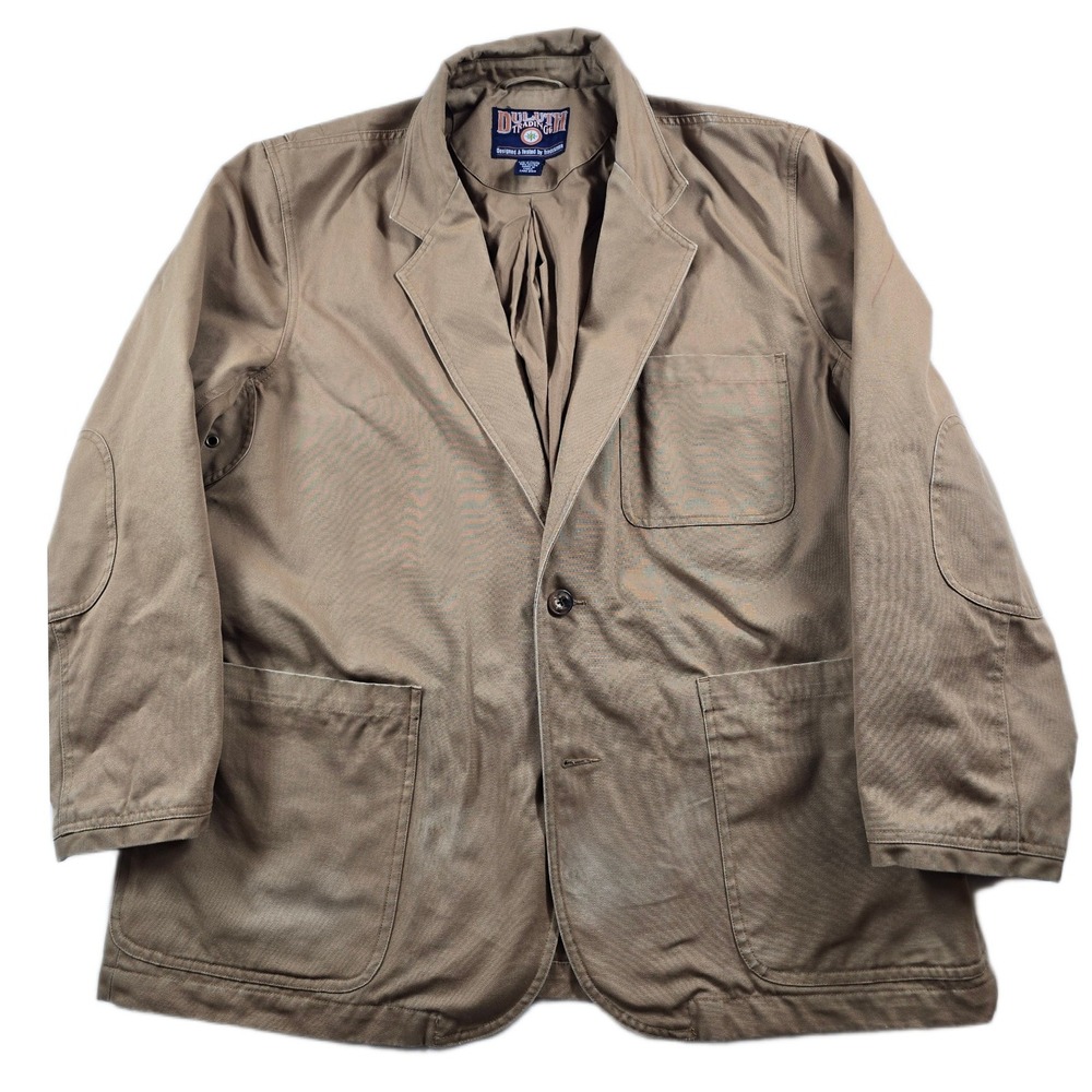 Duluth Trading Fire Hose Presentation Jacket Mens XL Brown Cotton Canvas Blazer